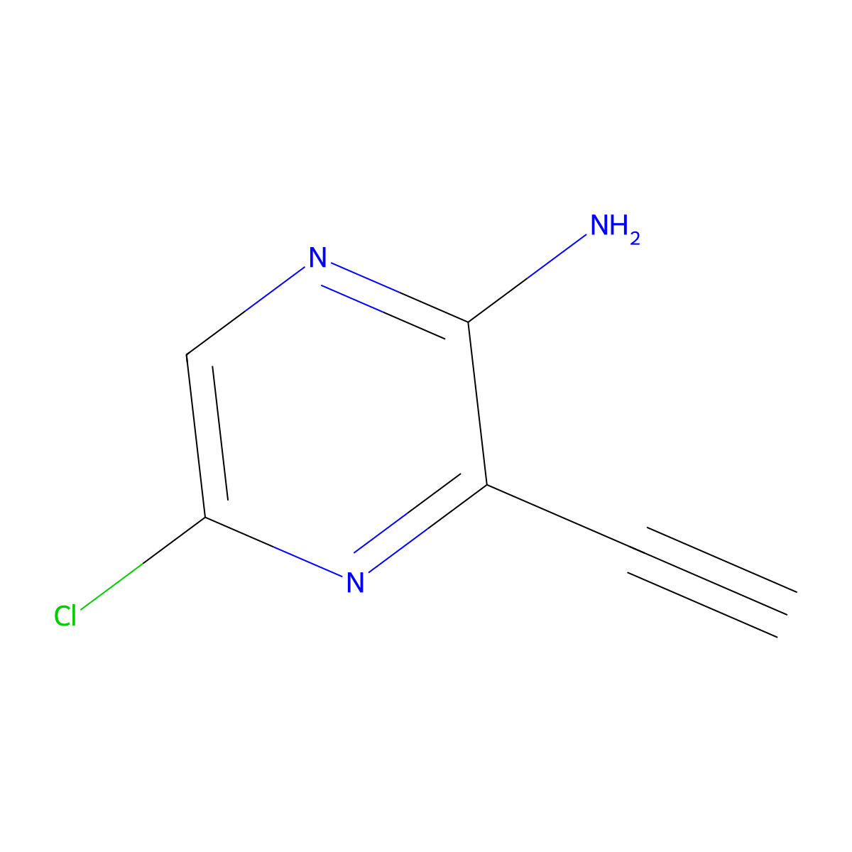 5-Chloro-3-ethynylpyrazin-2-amine molecular structure, CAS 1244776-65-5