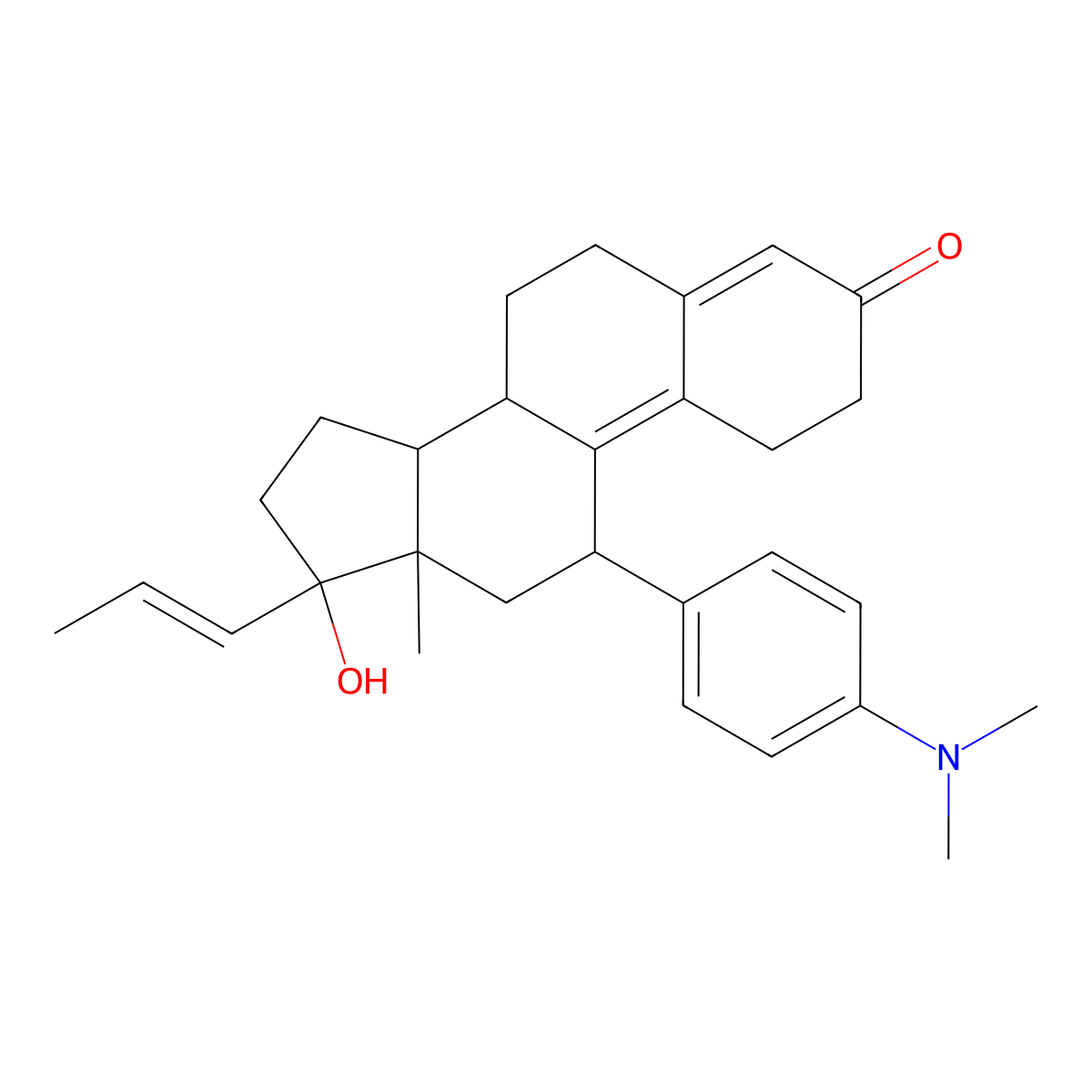 Aglepristone molecular structure, CAS 124478-60-0