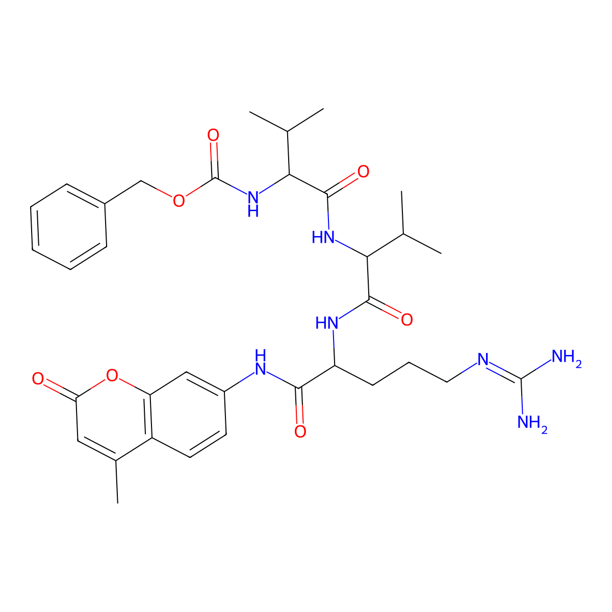 Z-Val-Val-Arg-AMC molecular structure, CAS 124485-41-2