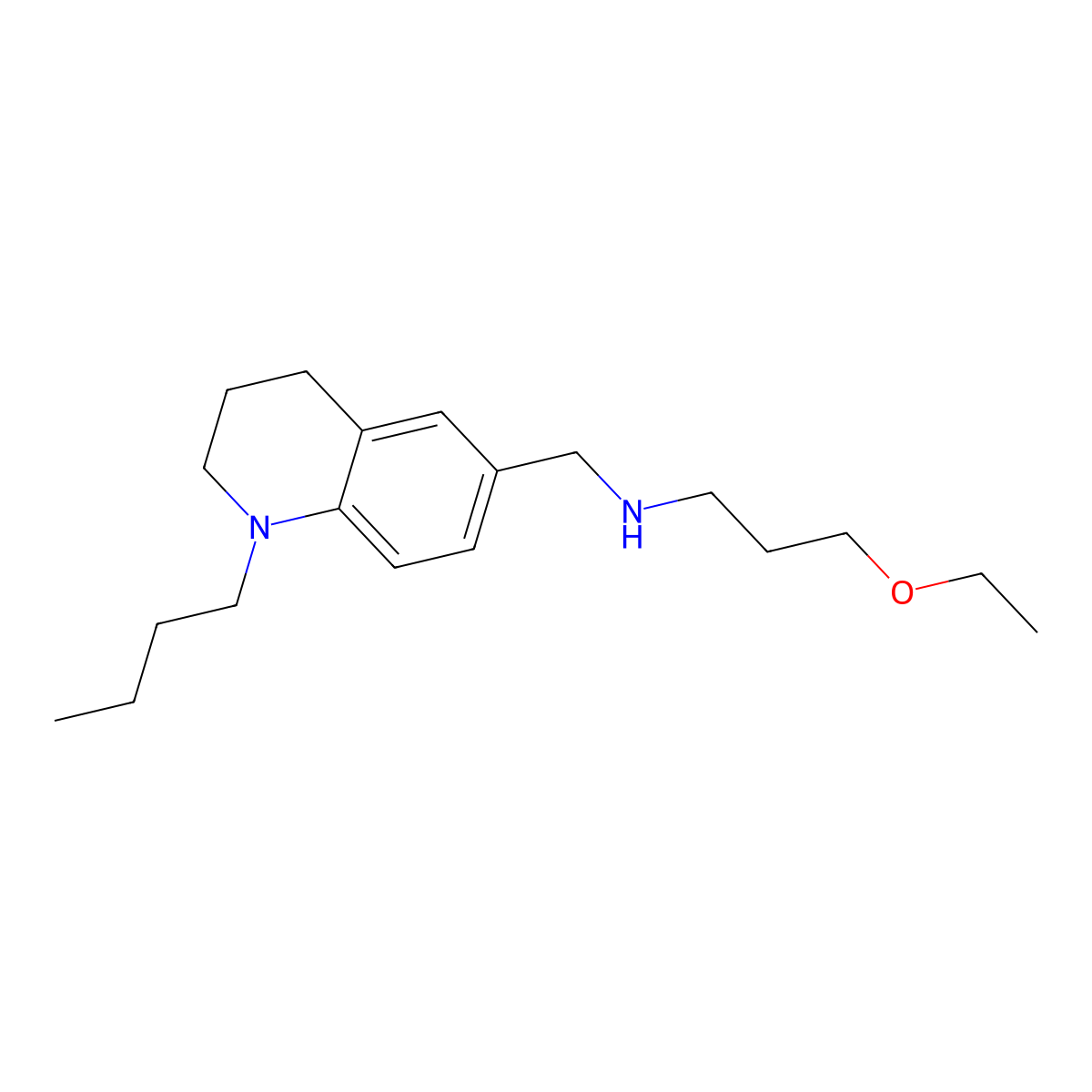 N-[(1-Butyl-1,2,3,4-tetrahydroquinolin-6-yl)methyl]-3-ethoxypropan-1-amine molecular structure, CAS 1244855-34-2