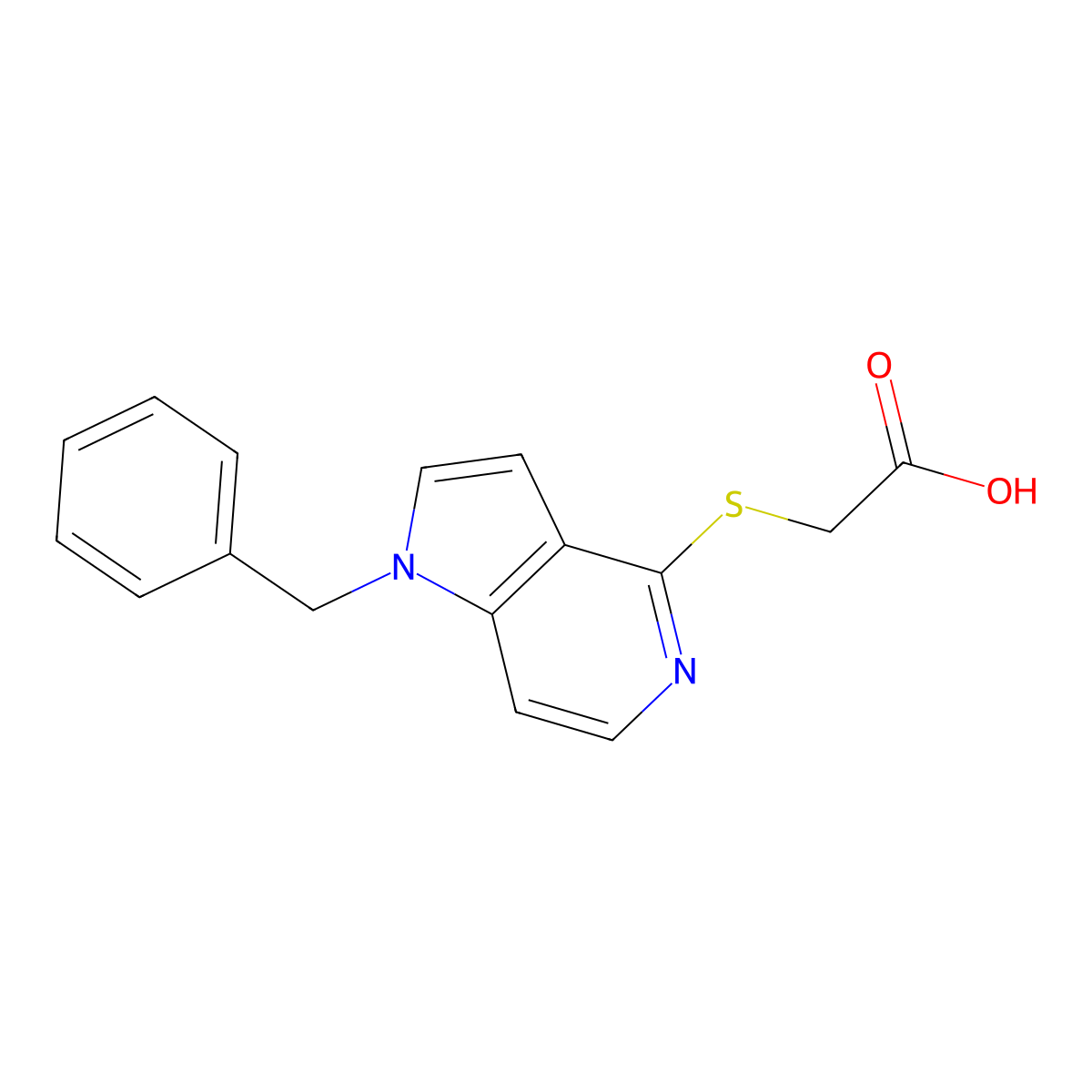 [(1-Benzyl-1H-pyrrolo[3,2-c]pyridin-4-yl)thio]acetic acid molecular structure, CAS 1244855-36-4