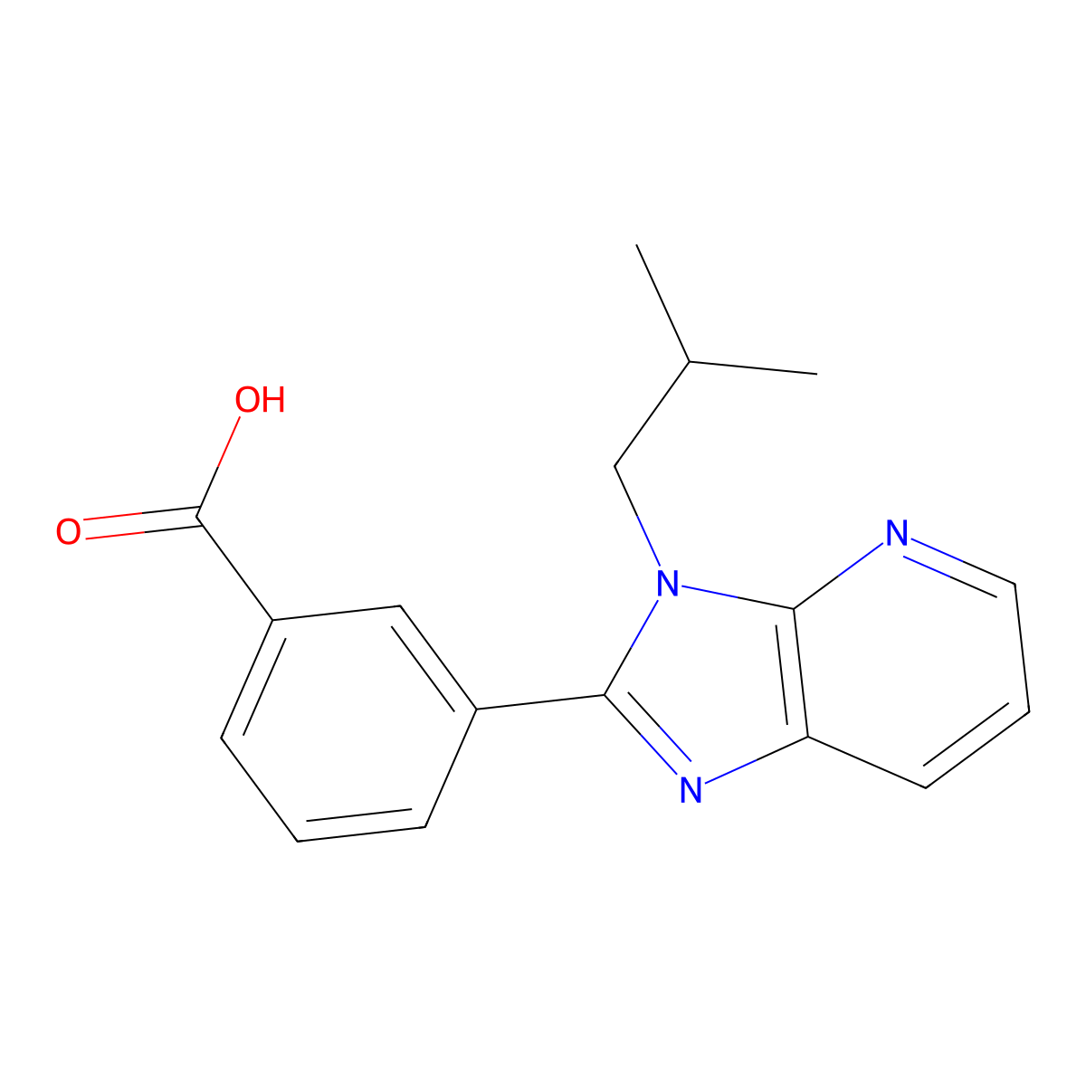 3-(3-Isobutyl-3H-imidazo[4,5-b]pyridin-2-yl)benzoic acid molecular structure, CAS 1244855-37-5