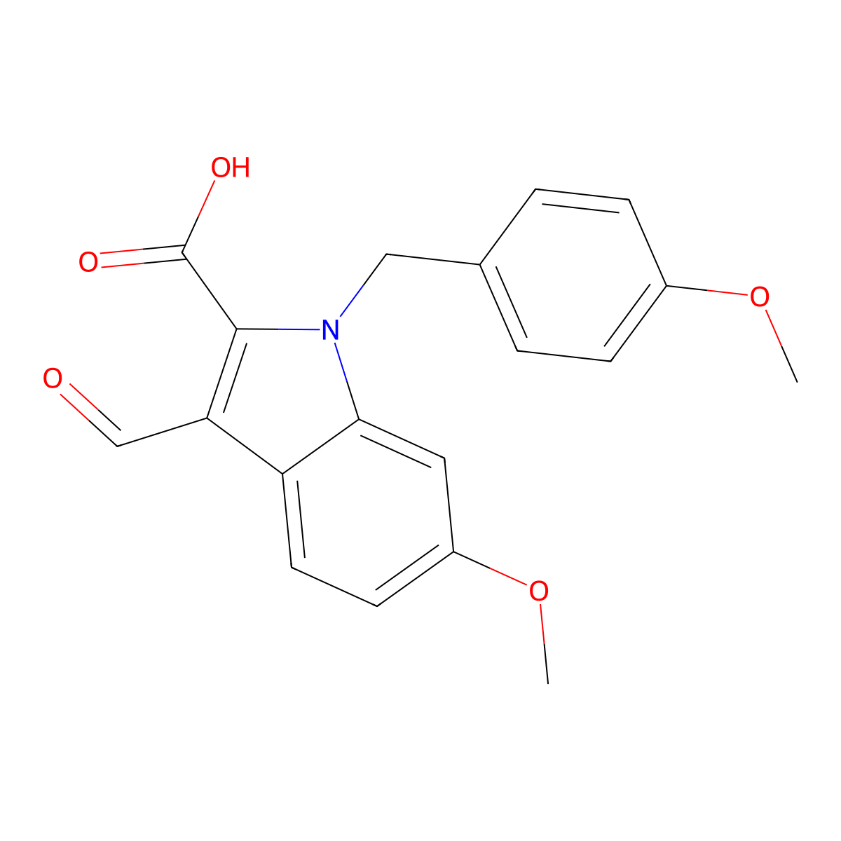 3-Formyl-6-methoxy-1-(4-methoxybenzyl)-1H-indole-2-carboxylic acid molecular structure, CAS 1244855-45-5