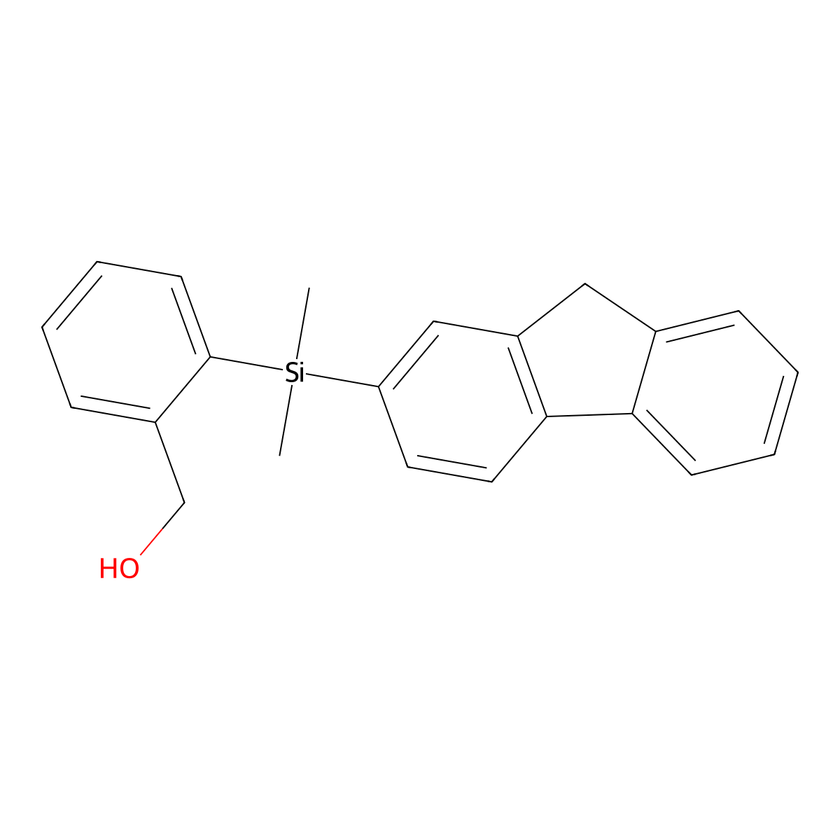 (2-(9H-fluoren-2-yldimethylsilyl)phenyl)methanol molecular structure, CAS 1244855-58-0