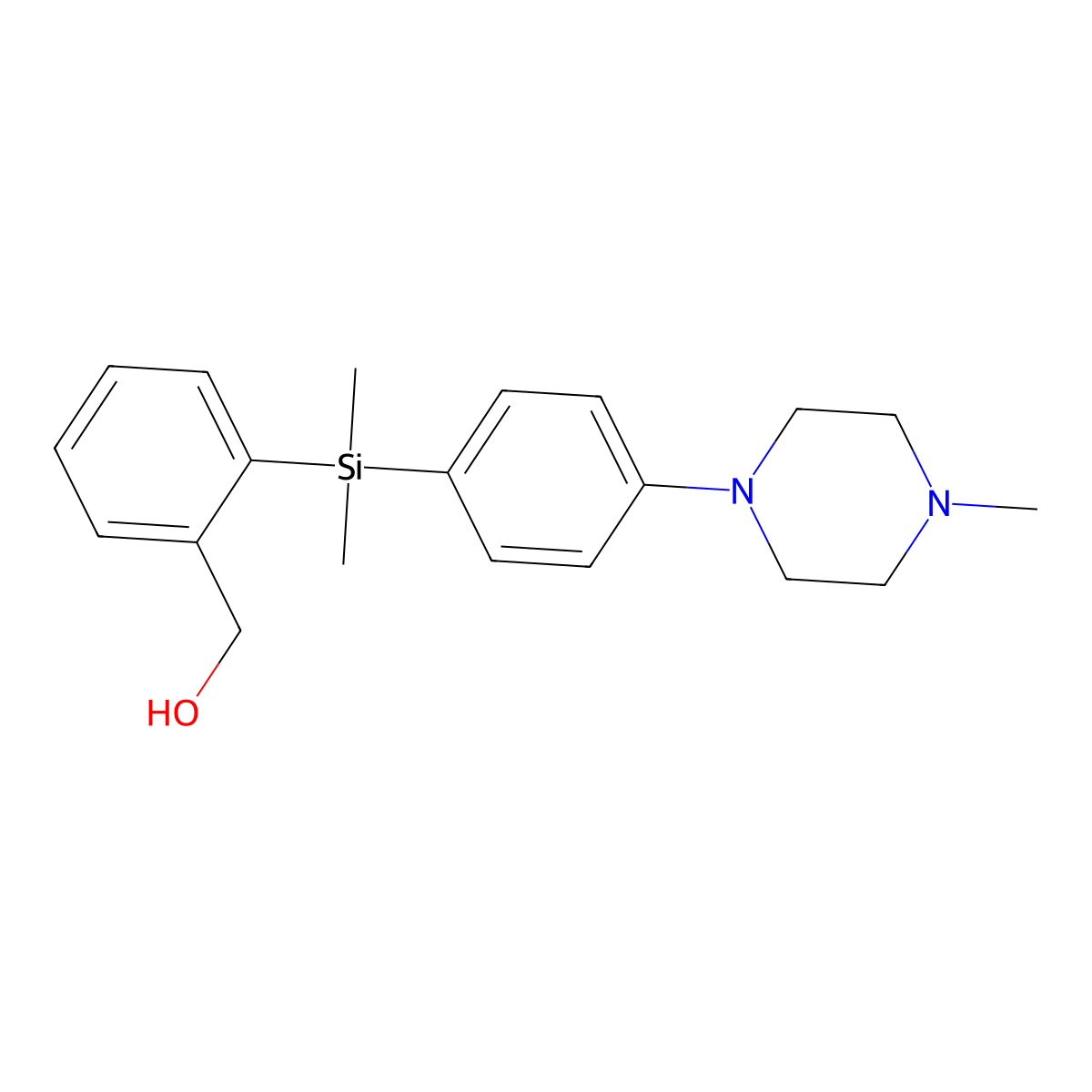(2-{Dimethyl[4-(4-methylpiperazin-1-yl)phenyl]silyl}phenyl)methanol molecular structure, CAS 1244855-66-0