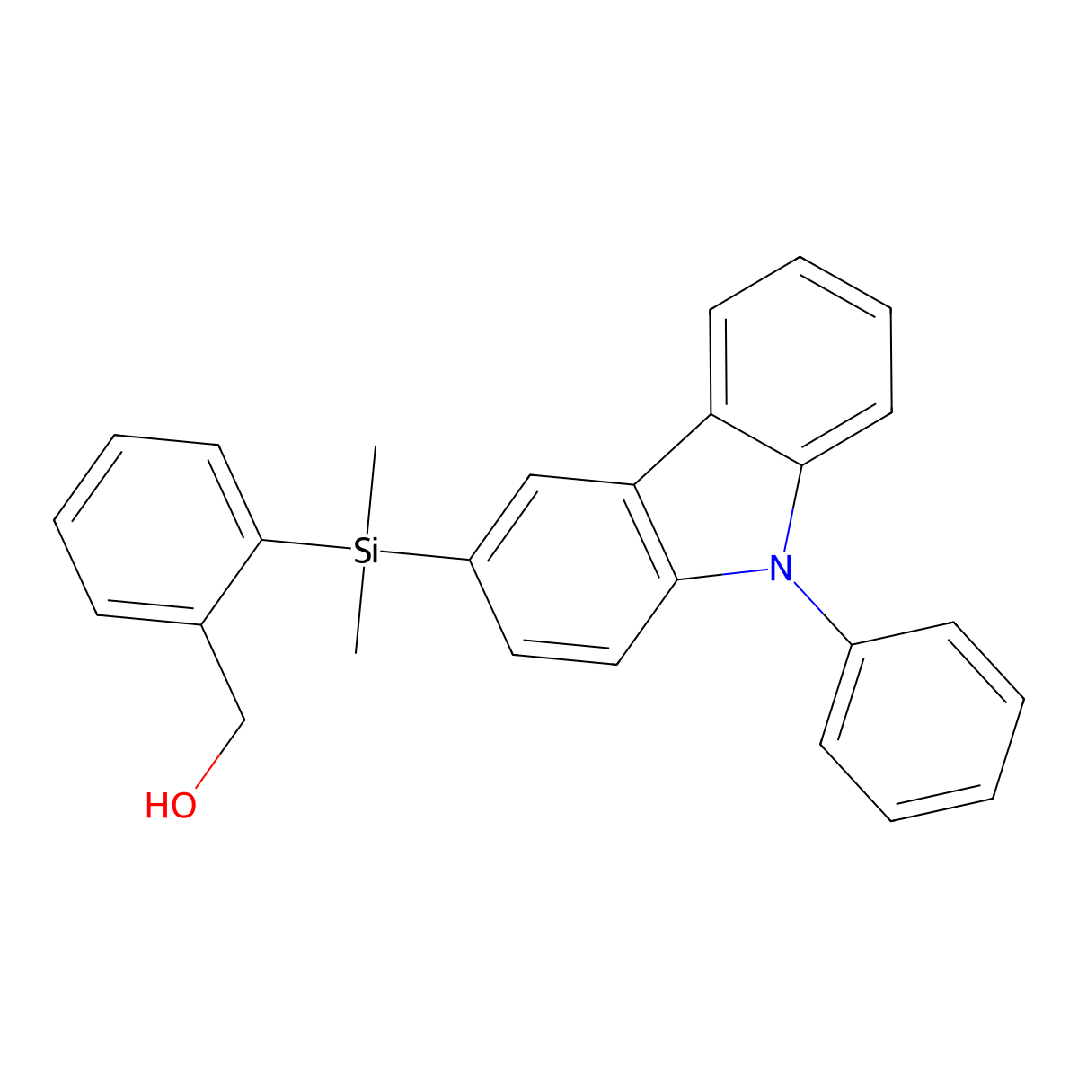 (2-(Dimethyl(9-phenyl-9H-carbazol-3-yl)silyl)phenyl)methanol molecular structure, CAS 1244855-67-1
