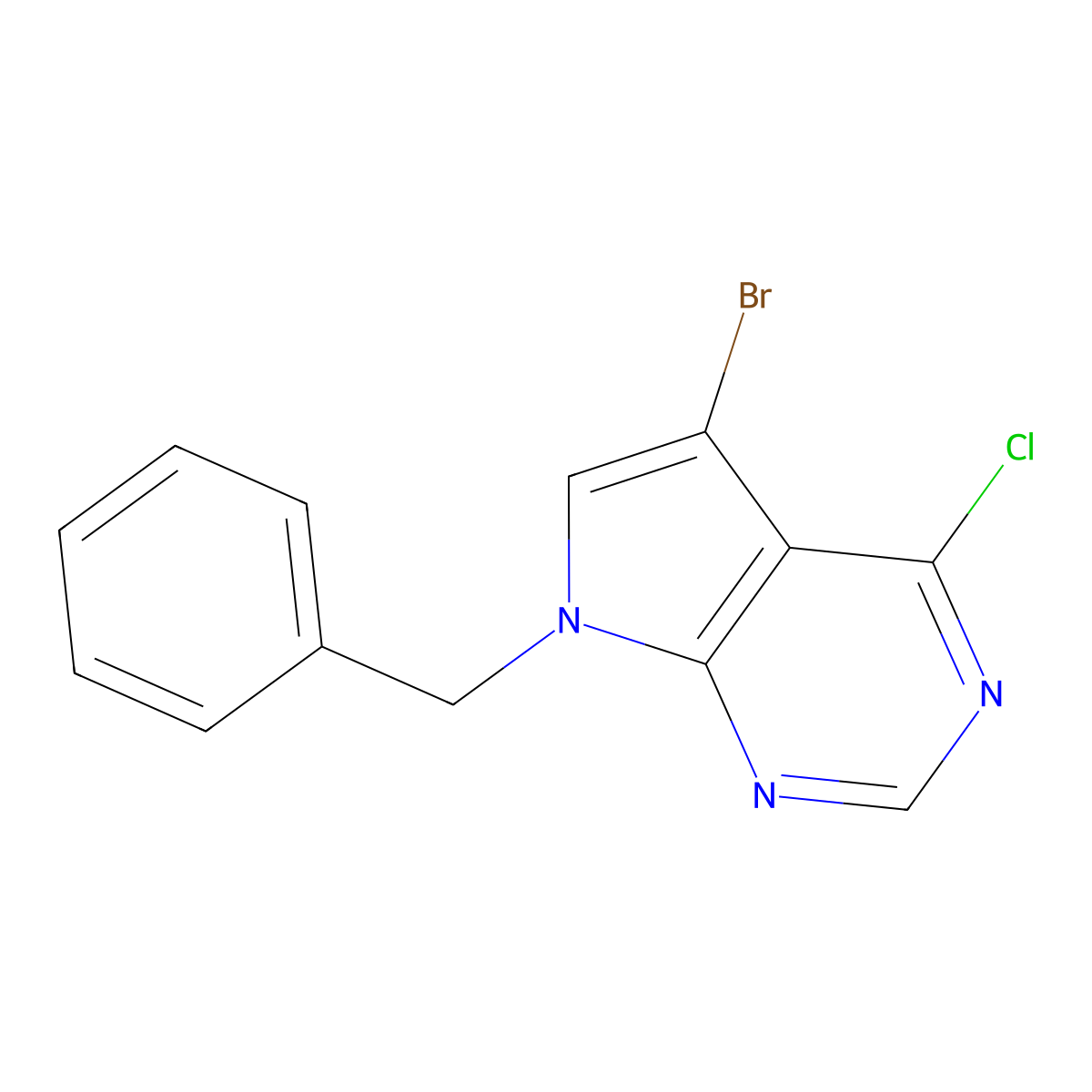 7-Benzyl-5-bromo-4-chloro-7H-pyrrolo[2,3-d]pyrimidine molecular structure, CAS 1244855-70-6