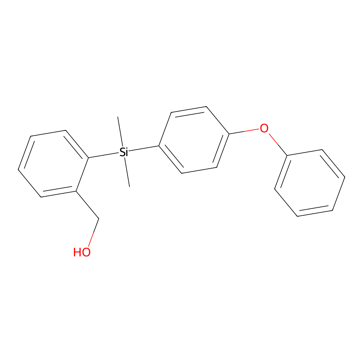 {2-[Dimethyl(4-phenoxyphenyl)silyl]phenyl}methanol molecular structure, CAS 1244855-74-0