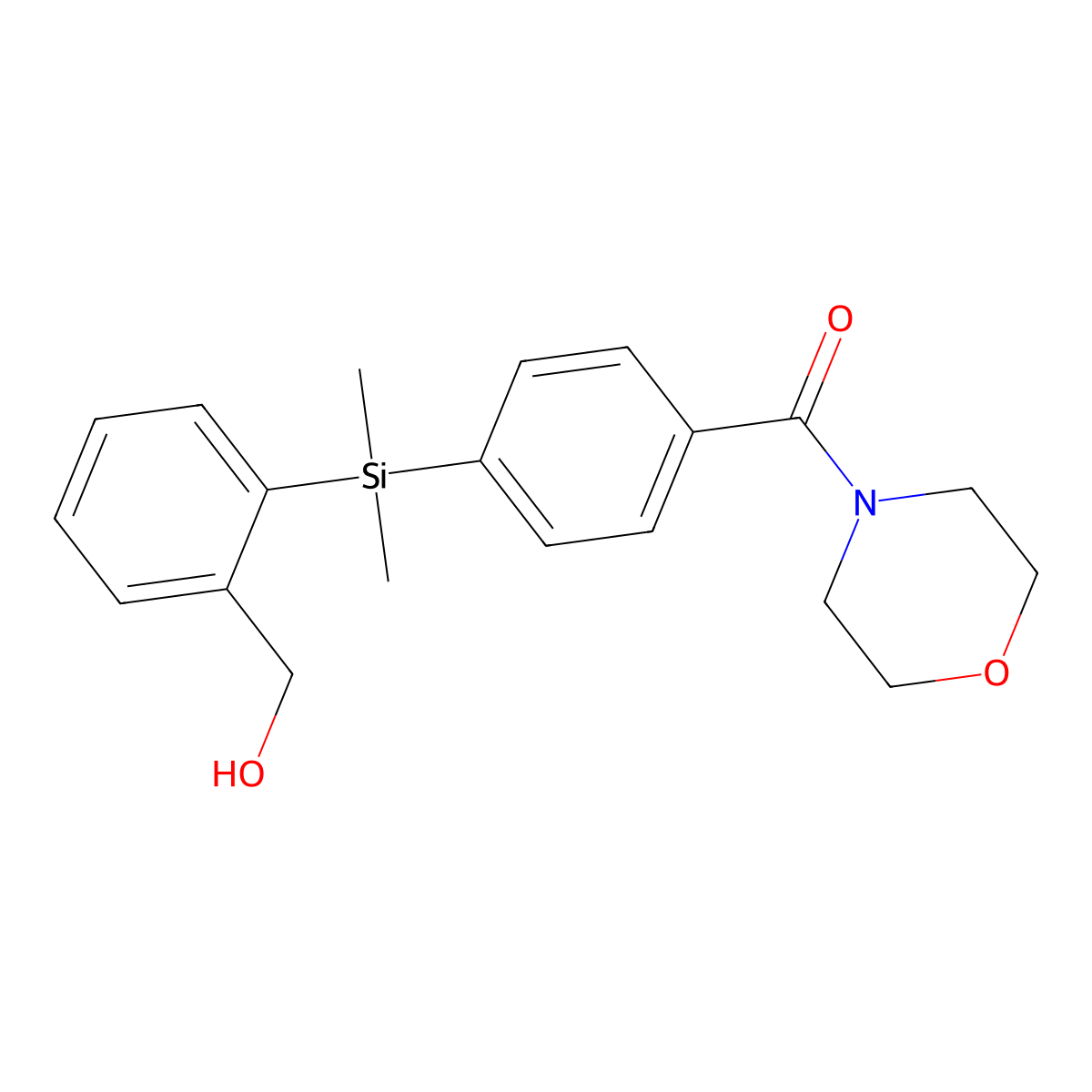 (2-{Dimethyl[4-(morpholine-4-carbonyl)phenyl]silyl}phenyl)methanol molecular structure, CAS 1244855-81-9
