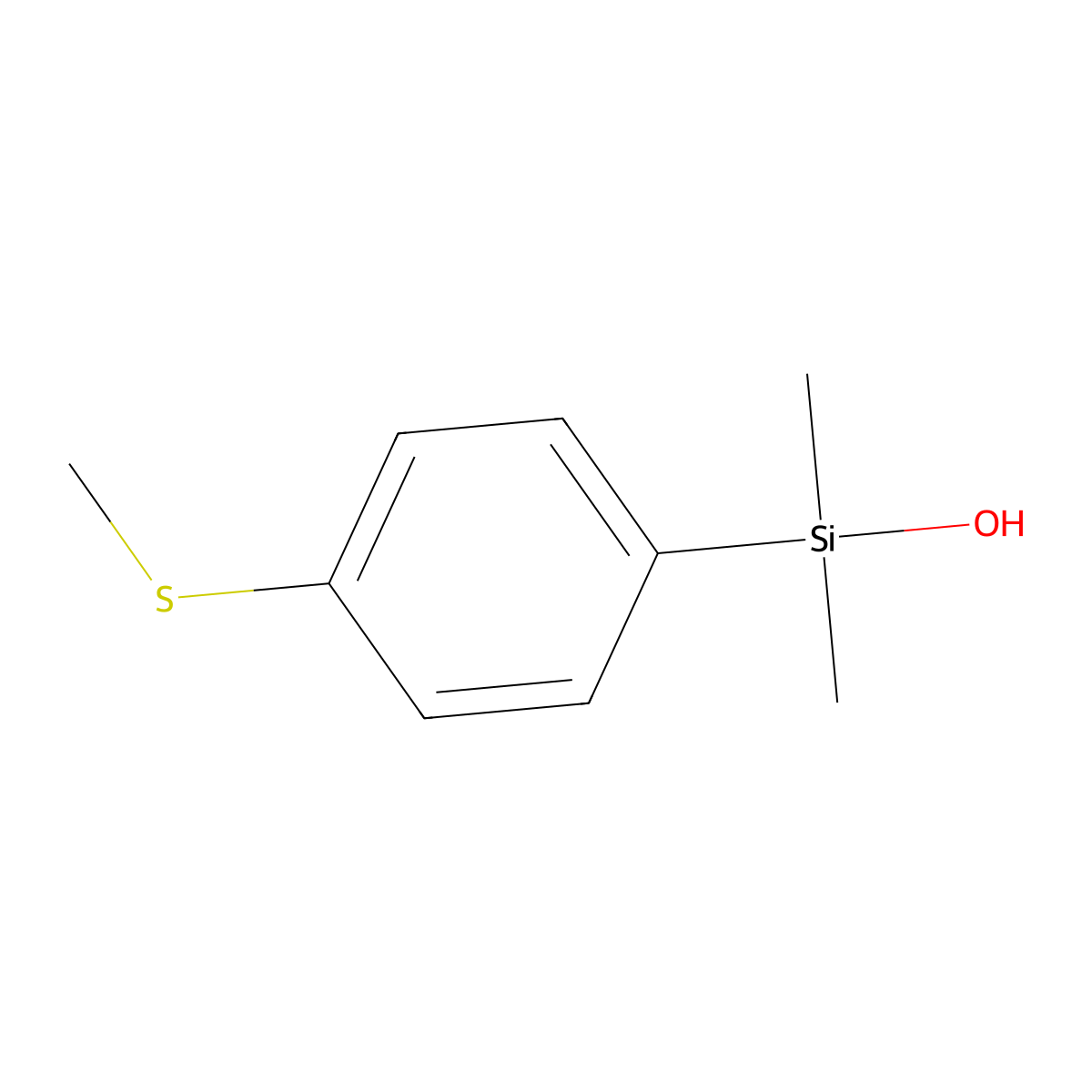 Dimethyl(4-thiomethylphenyl)silanol molecular structure, CAS 1244855-89-7