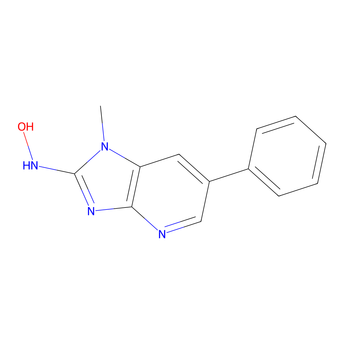 2-(Hydroxyamino)-1-methyl-6-phenylimidazo(4,5-b)pyridine molecular structure, CAS 124489-20-9
