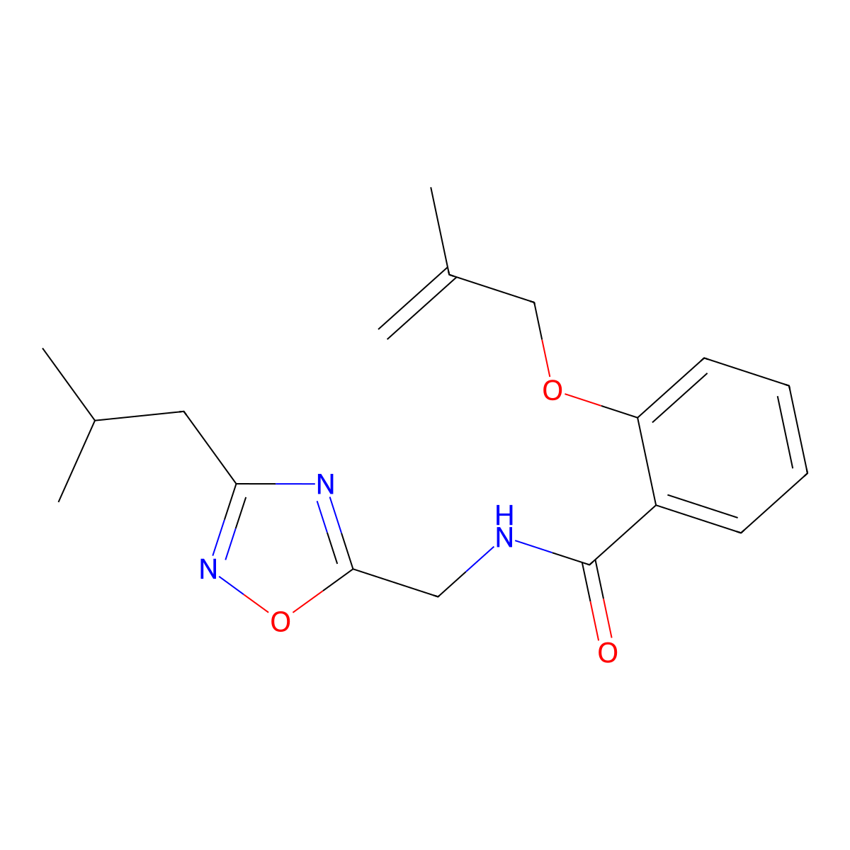 2-[(2-Methylprop-2-EN-1-YL)oxy]-N-{[3-(2-methylpropyl)-1,2,4-oxadiazol-5-YL]methyl}benzamide molecular structure, CAS 1244896-10-3