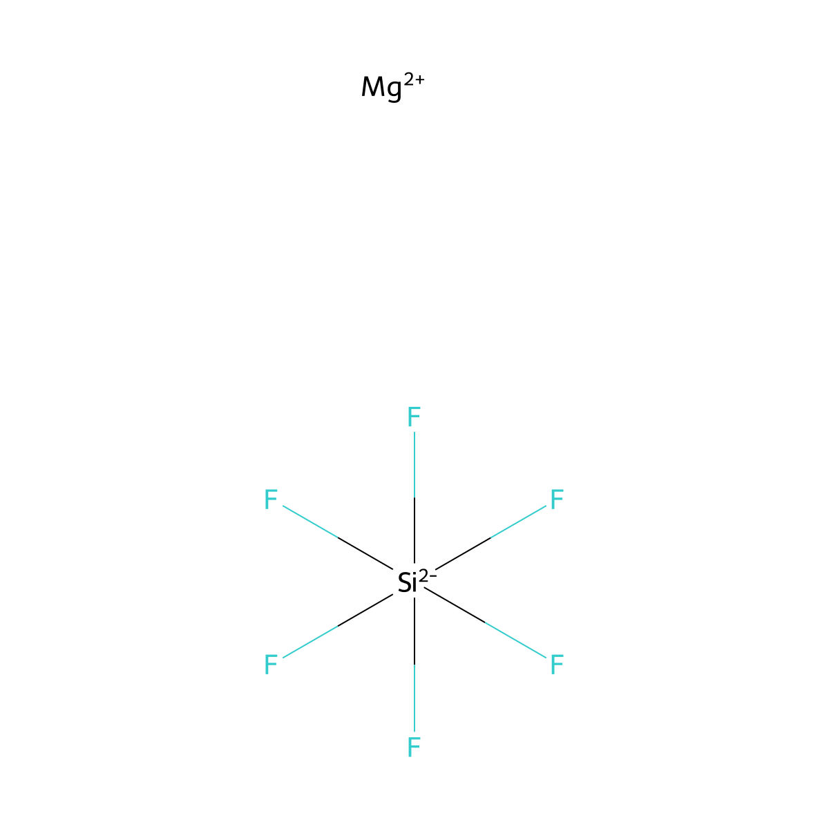 Magnesium hexafluorosilicate molecular structure, CAS 12449-55-7