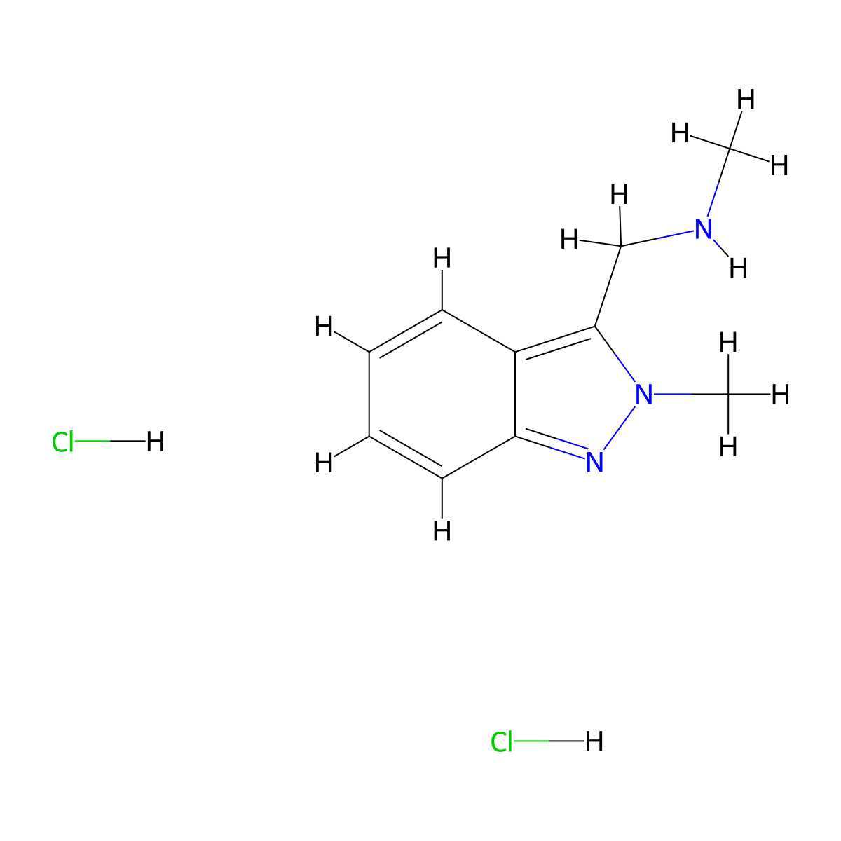 methyl[(2-methyl-2H-indazol-3-yl)methyl]amine dihydrochloride molecular structure, CAS 124491-39-0
