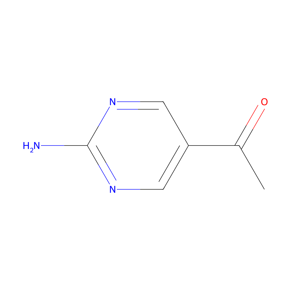 1-(2-Aminopyrimidin-5-yl)ethan-1-one molecular structure, CAS 124491-42-5
