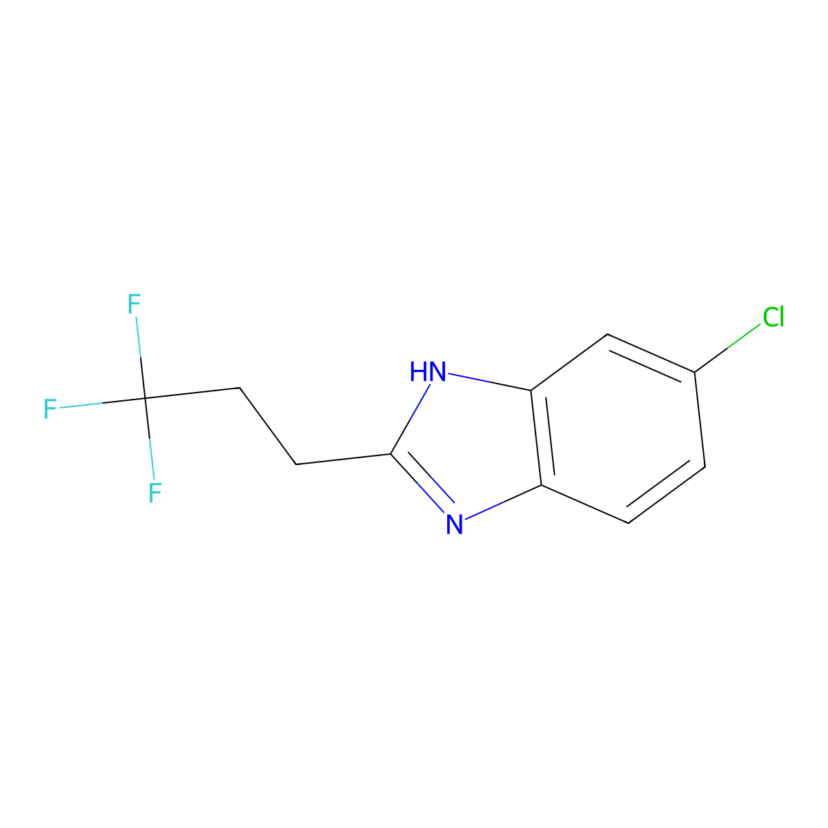 6-chloro-2-(3,3,3-trifluoropropyl)-1H-benzimidazole molecular structure, CAS 1244915-10-3