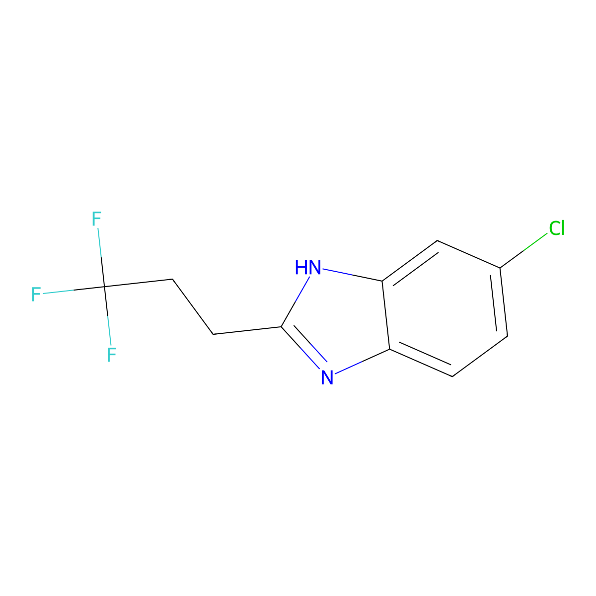 6-chloro-2-(3,3,3-trifluoropropyl)-1H-benzimidazole molecular structure, CAS 1244915-10-3