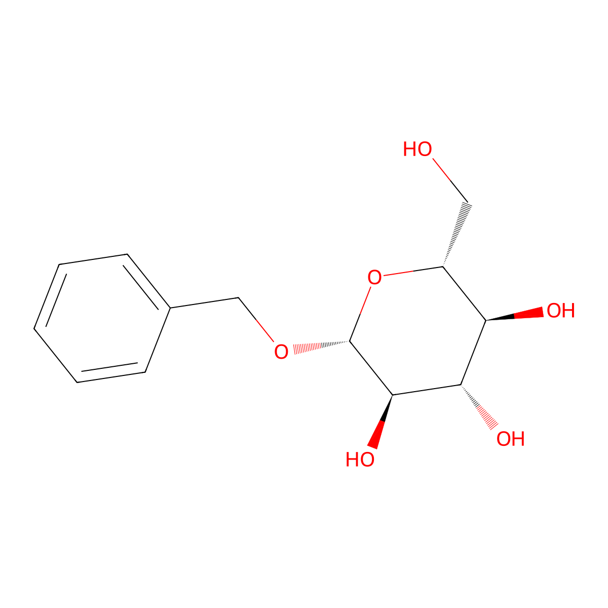 Benzyl beta-d-glucopyranoside molecular structure, CAS 124492-59-7