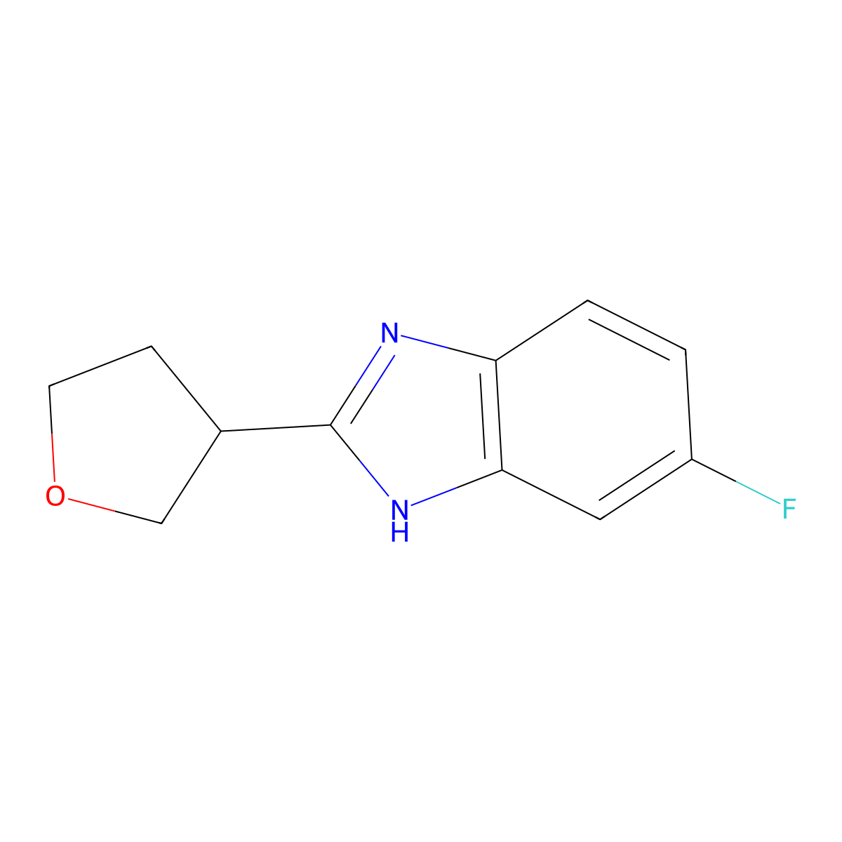 6-fluoro-2-(tetrahydrofuran-3-yl)-1H-benzimidazole molecular structure, CAS 1244931-42-7