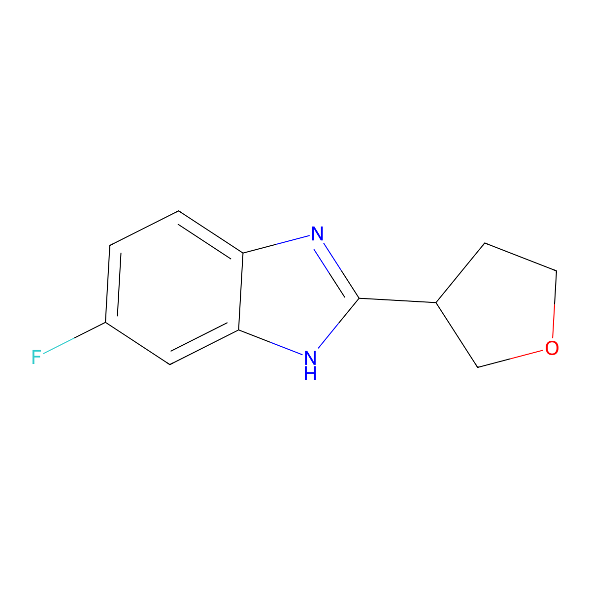 6-fluoro-2-(tetrahydrofuran-3-yl)-1H-benzimidazole molecular structure, CAS 1244931-42-7