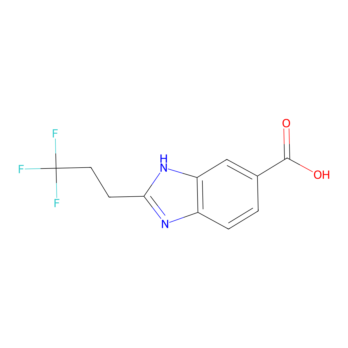 2-(3,3,3-trifluoropropyl)-1H-benzimidazole-6-carboxylic acid molecular structure, CAS 1244934-93-7