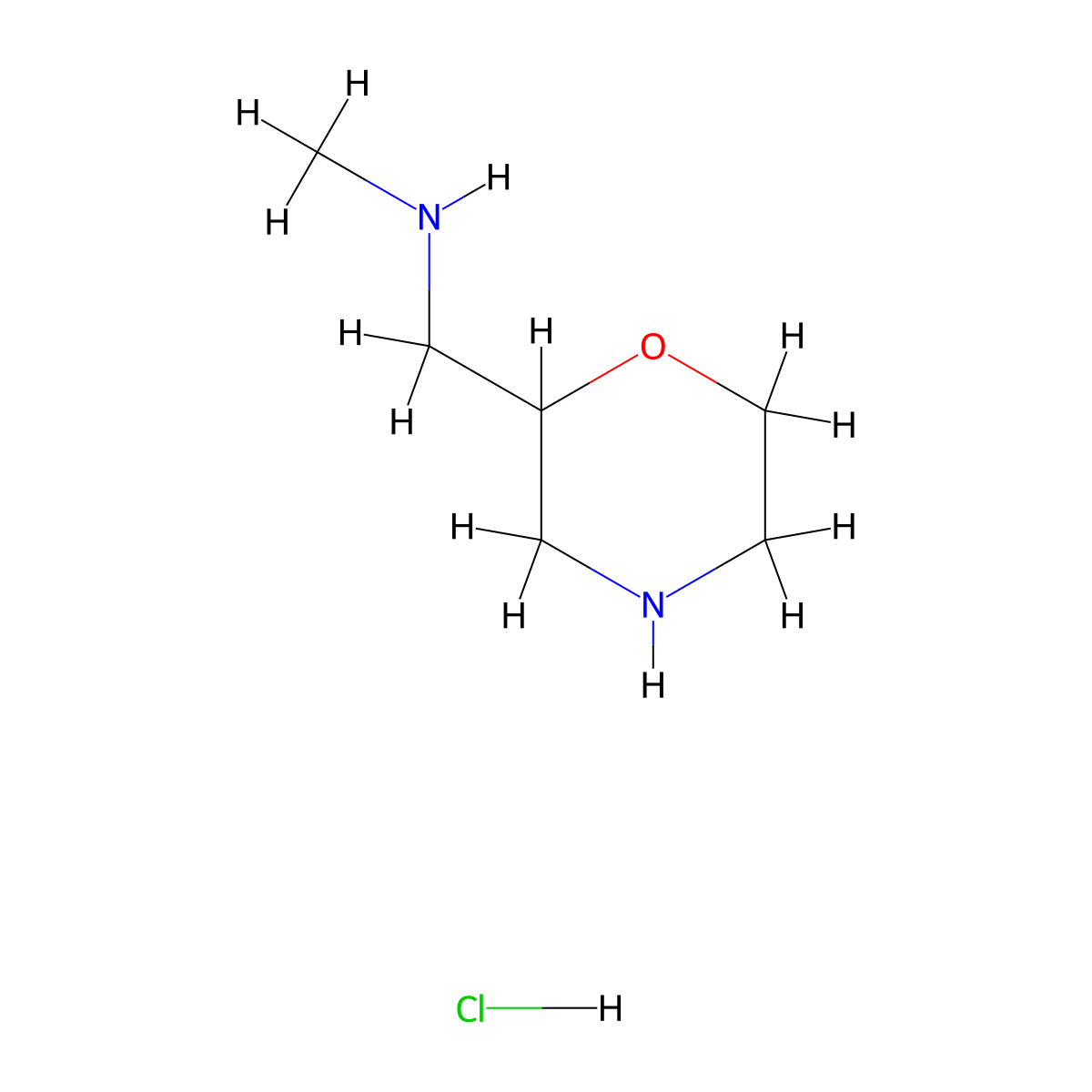 N-Methyl-1-(morpholin-2-yl)methanamine hydrochloride molecular structure, CAS 1244948-83-1