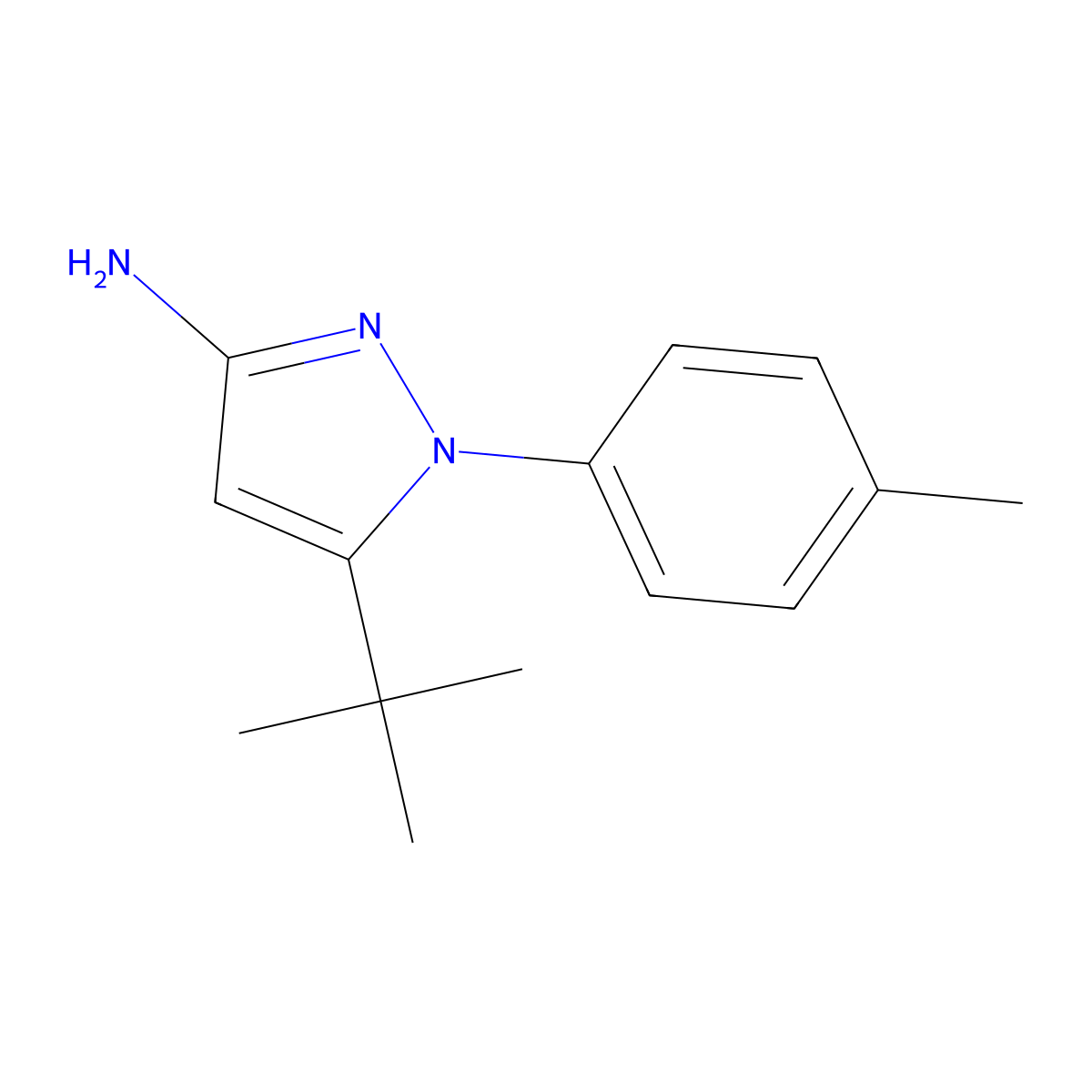 5-(tert-Butyl)-1-(p-tolyl)-1H-pyrazol-3-amine molecular structure, CAS 1244948-94-4