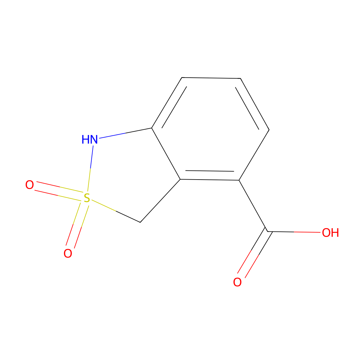 2,2-Dioxo-1,3-dihydro-2lambda6,1-benzothiazole-4-carboxylic acid molecular structure, CAS 1244948-99-9