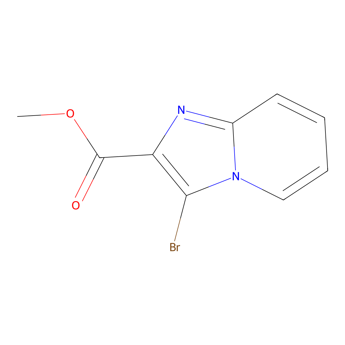 Methyl 3-bromoimidazo[1,2-a]pyridine-2-carboxylate molecular structure, CAS 1244949-06-1