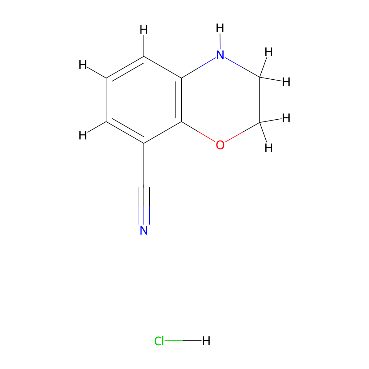 3,4-Dihydro-2H-benzo[b][1,4]oxazine-8-carbonitrile hydrochloride molecular structure, CAS 1244949-11-8