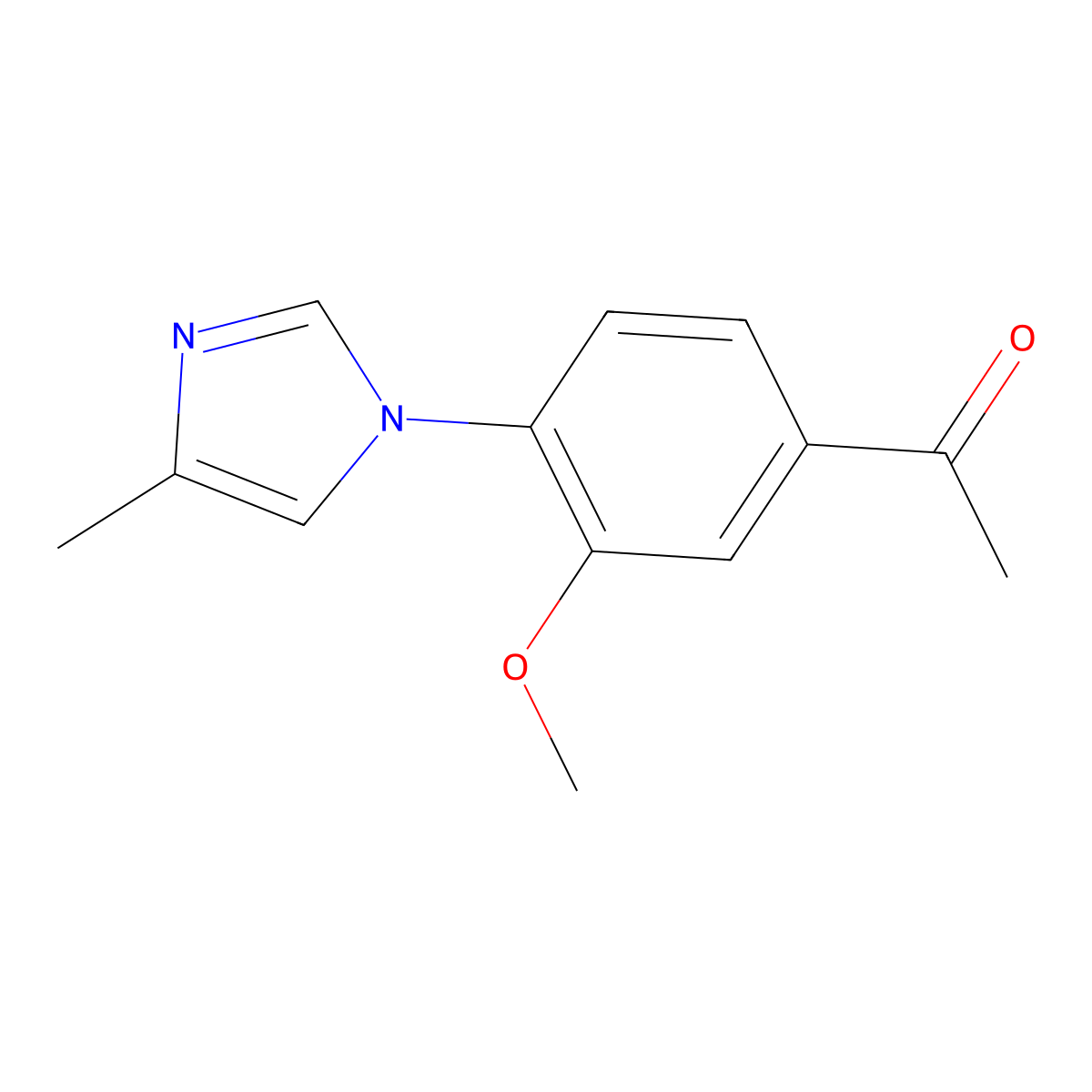 1-(3-methoxy-4-(4-methyl-1H-imidazol-1-yl)phenyl)ethanone molecular structure, CAS 1244949-16-3