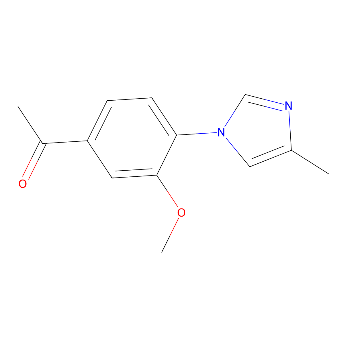 1-(3-methoxy-4-(4-methyl-1H-imidazol-1-yl)phenyl)ethanone molecular structure, CAS 1244949-16-3