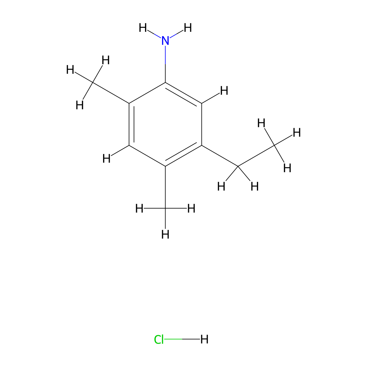 5-Ethyl-2,4-dimethylaniline hydrochloride molecular structure, CAS 1244949-51-6