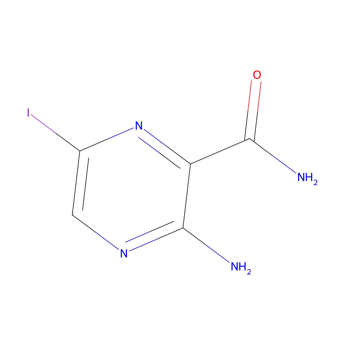 3-Amino-6-iodopyrazine-2-carboxamide molecular structure, CAS 1244949-61-8