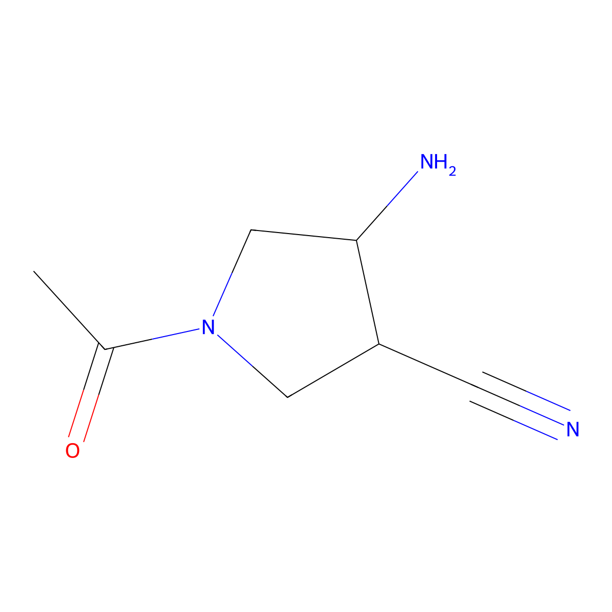 1-Acetyl-4-aminopyrrolidine-3-carbonitrile molecular structure, CAS 1244949-70-9