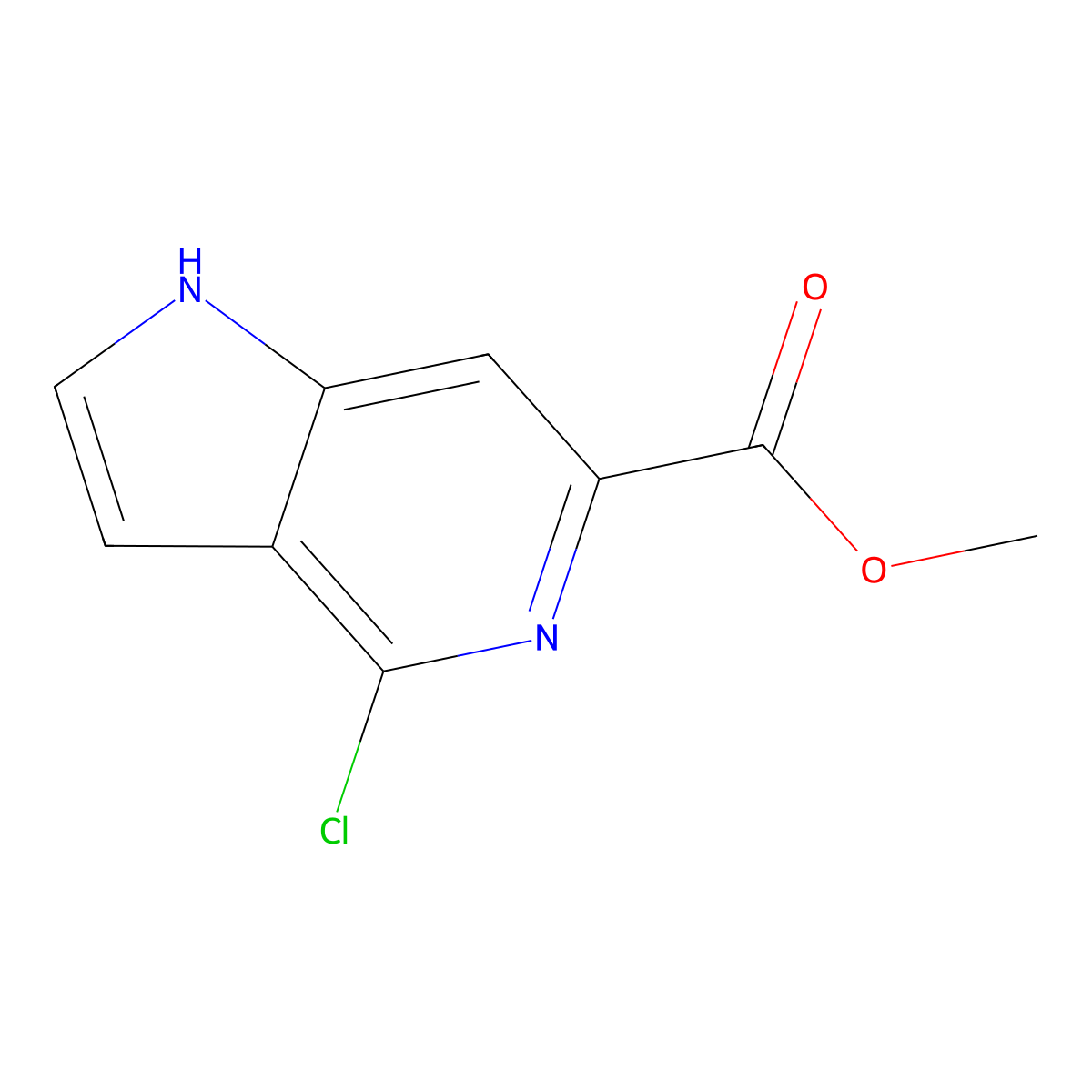 methyl 4-chloro-1H-pyrrolo[3,2-c]pyridine-6-carboxylate molecular structure, CAS 1244949-71-0
