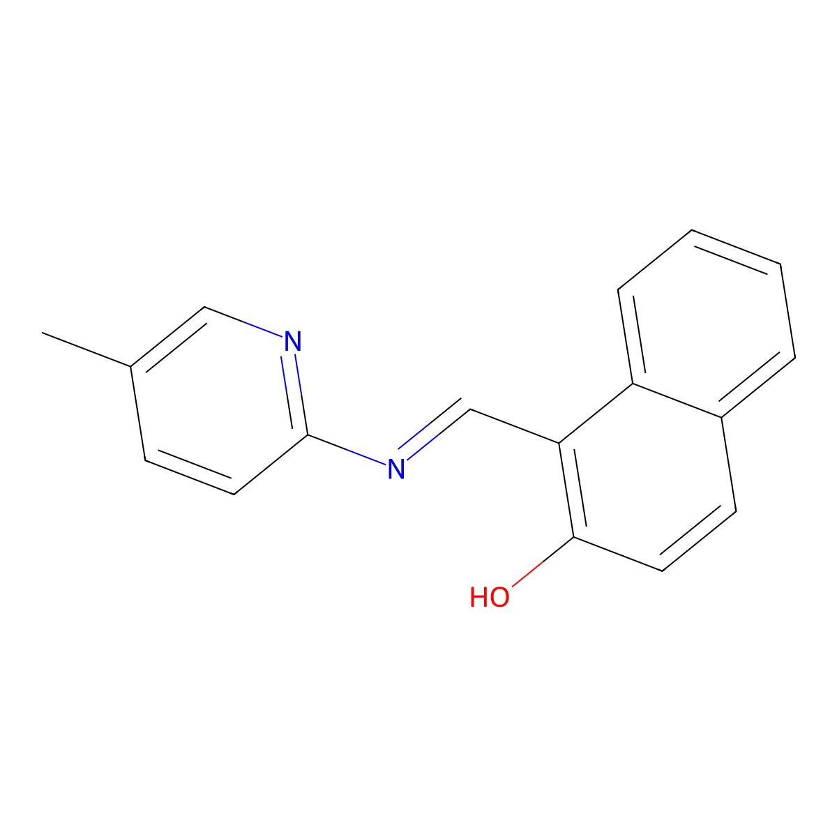 1-{[(5-Methyl-2-pyridinyl)imino]methyl}-2-naphthol molecular structure, CAS 1244950-82-0