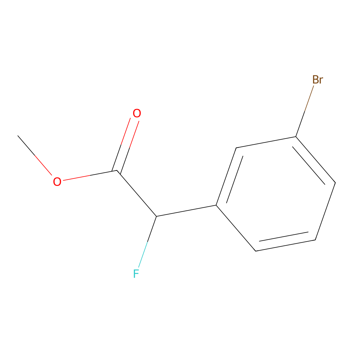 Methyl 2-(3-bromophenyl)-2-fluoroacetate molecular structure, CAS 1244978-15-1