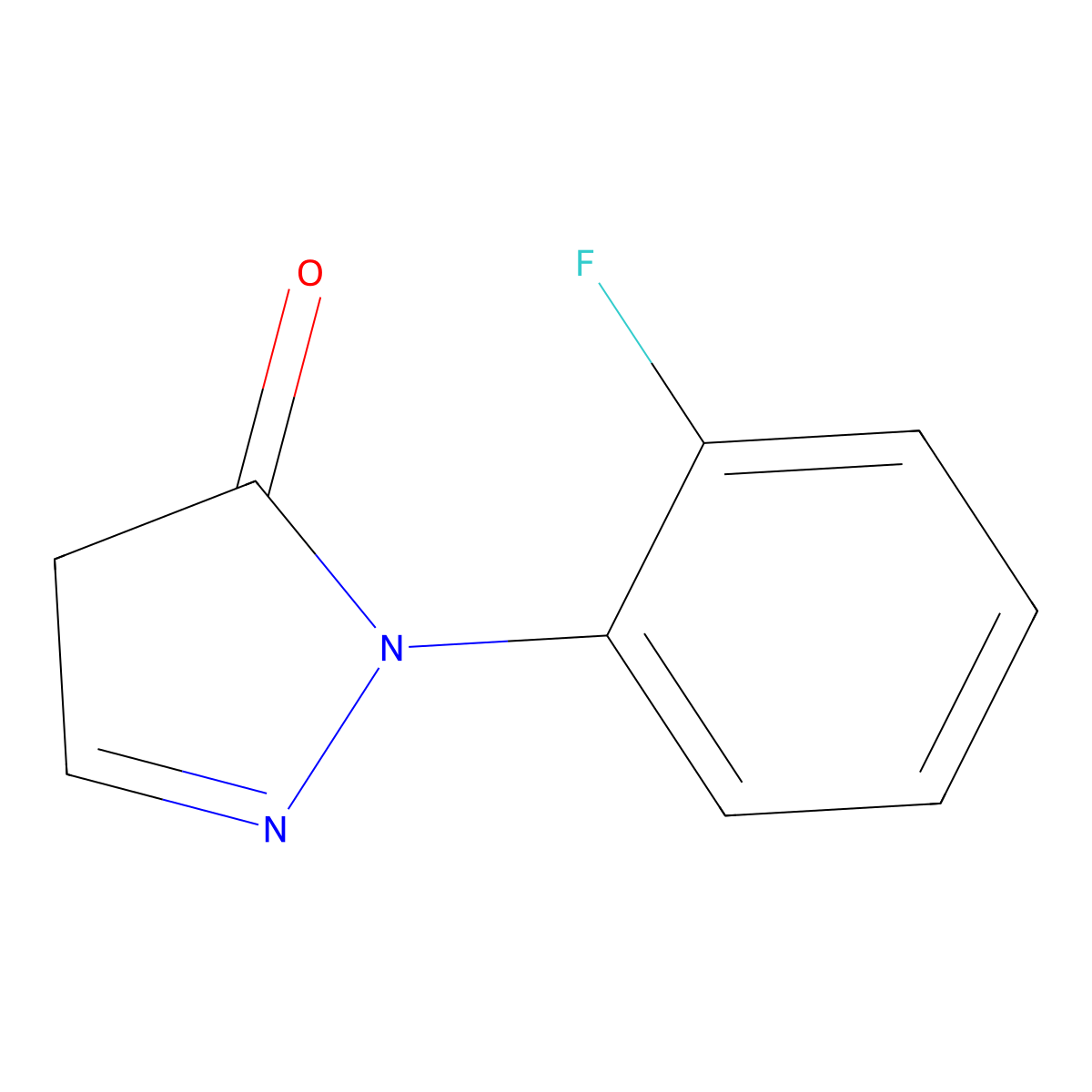 1-(2-fluorophenyl)-4,5-dihydro-1H-pyrazol-5-one molecular structure, CAS 1244979-90-5