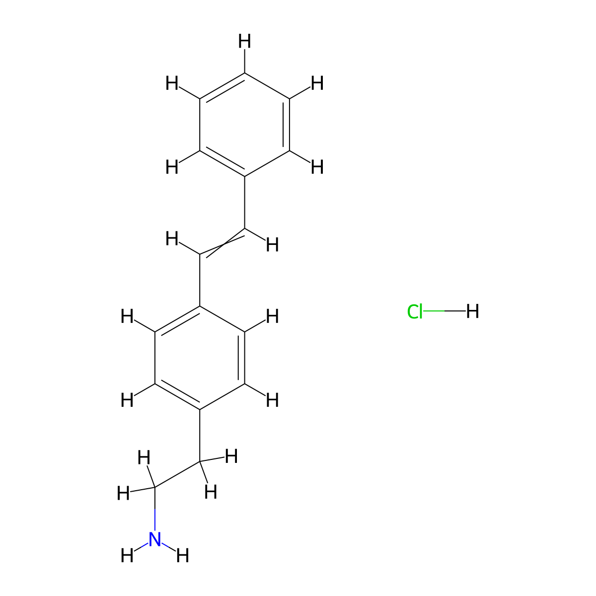 2-(4-Styryl-phenyl)-ethylamine hydrochloride molecular structure, CAS 124499-27-0