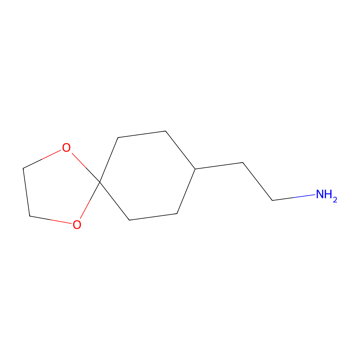 2-(1,4-Dioxa-spiro[4.5]dec-8-YL)-ethylamine molecular structure, CAS 124499-34-9