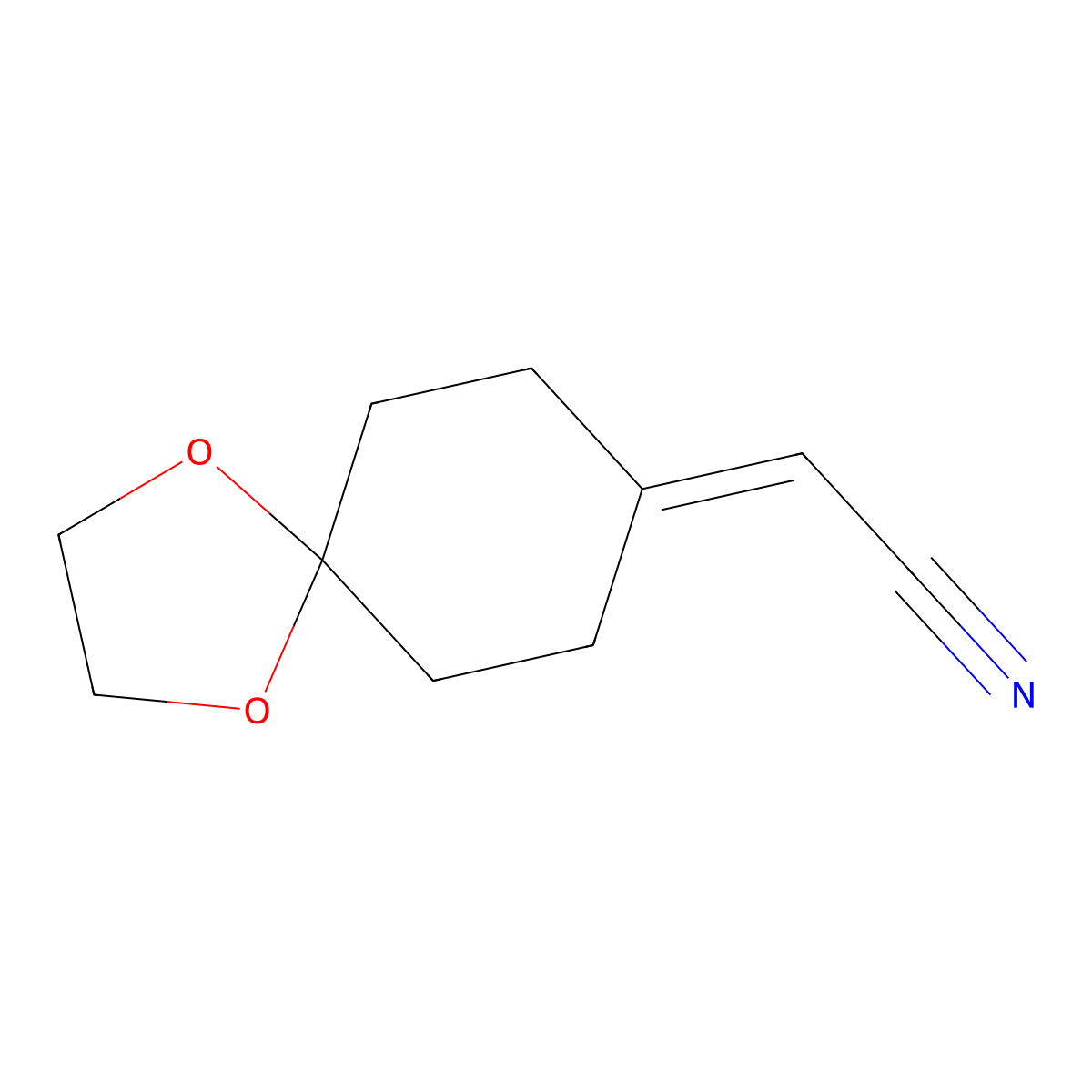 2-(1,4-Dioxaspiro[4.5]decan-8-ylidene)acetonitrile molecular structure, CAS 124499-35-0