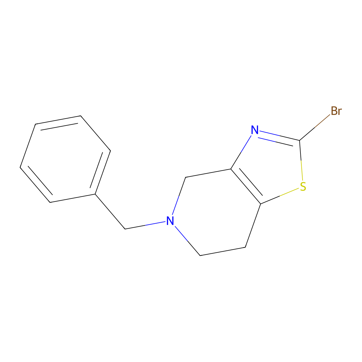 5-Benzyl-2-bromo-4,5,6,7-tetrahydrothiazolo[4,5-c]pyridine molecular structure, CAS 1244991-38-5