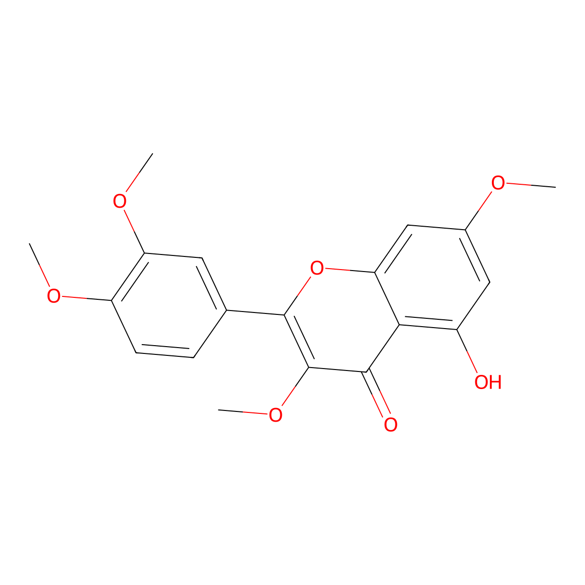 5-Hydroxy-3,7,3',4'-tetramethoxyflavone molecular structure, CAS 1245-15-4