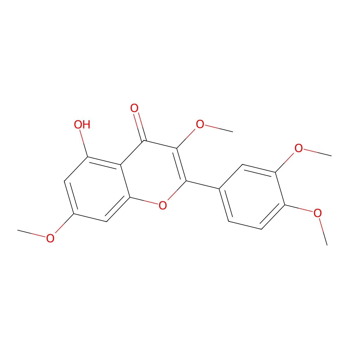 5-Hydroxy-3,7,3',4'-tetramethoxyflavone molecular structure, CAS 1245-15-4