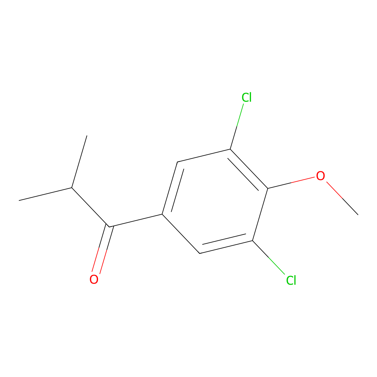 1-(3,5-Dichloro-4-methoxyphenyl)-2-methylpropan-1-one molecular structure, CAS 124500-34-1