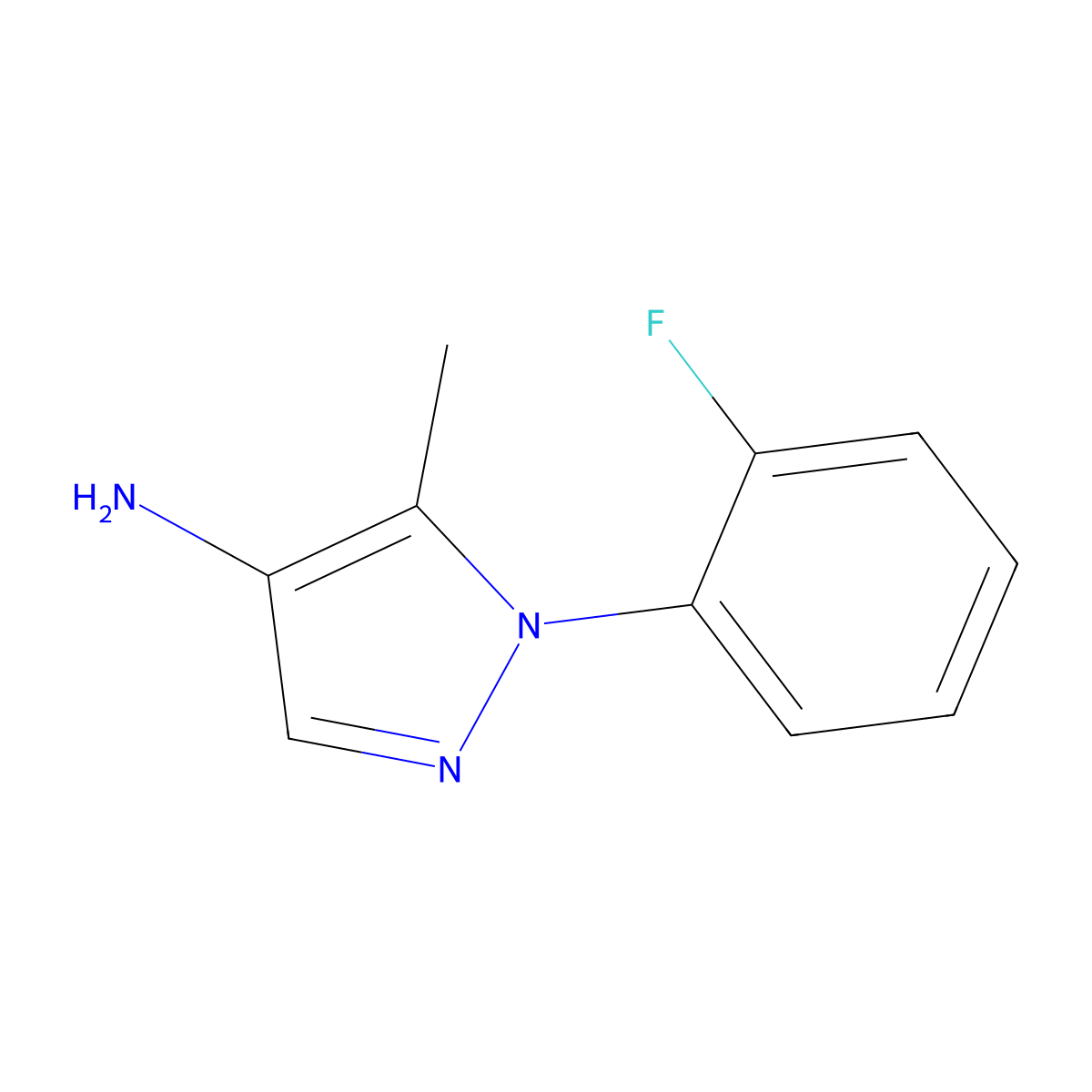1-(2-fluorophenyl)-5-methyl-1H-pyrazol-4-amine molecular structure, CAS 1245007-29-7