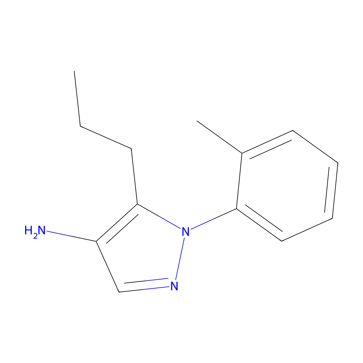 1-(2-Methylphenyl)-5-propyl-1H-pyrazol-4-amine molecular structure, CAS 1245007-53-7
