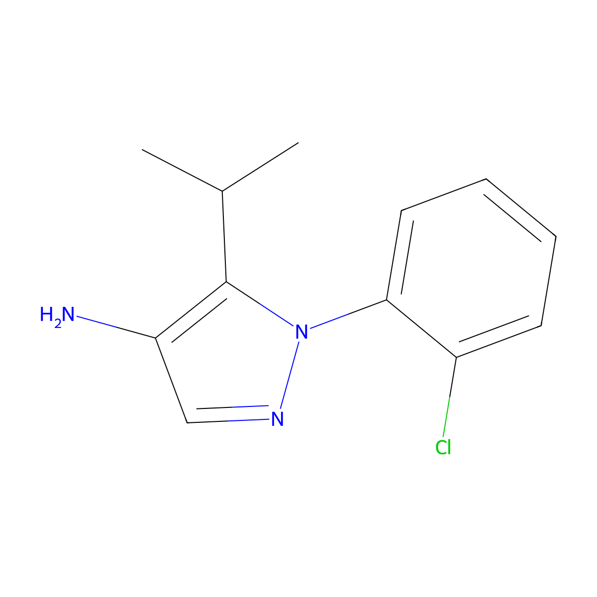 1-(2-Chlorophenyl)-5-(propan-2-yl)-1H-pyrazol-4-amine molecular structure, CAS 1245007-62-8