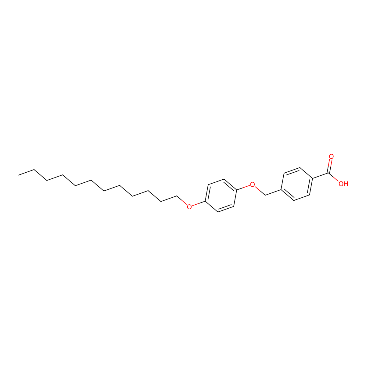 4-[[4-(Dodecyloxy)phenoxy]methyl]benzoic acid molecular structure, CAS 124501-10-6